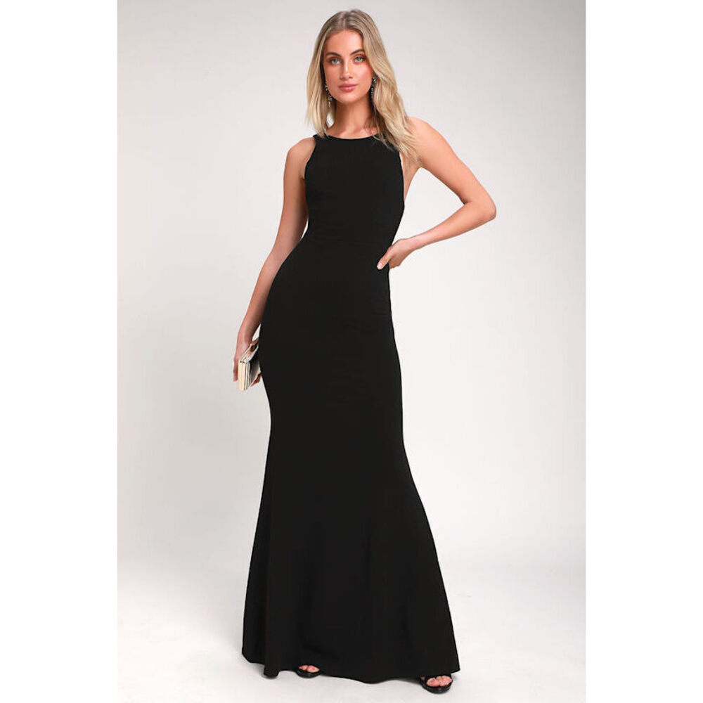 Lulus Dream About You Black Backless Maxi Dress - Size S - Picture 1 of 4